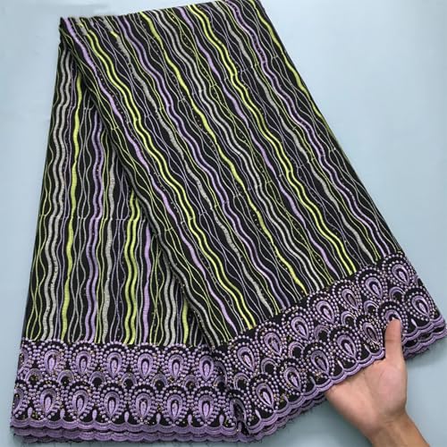 Afrikanischer Baumwoll-Spitzenstoff, nigerianische Stickerei, Spitze, Schweizer Voile, zum Nähen von Hochzeits- und Partykleidern von Pegsmio