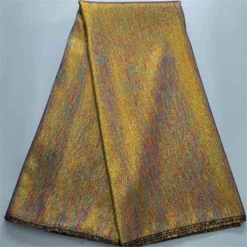 Afrikanischer Brokat-Tüll-Spitzenstoff, nigerianischer strukturierter Damast, französische Frauen, vergoldete Spitze für Partykleid von Pegsmio