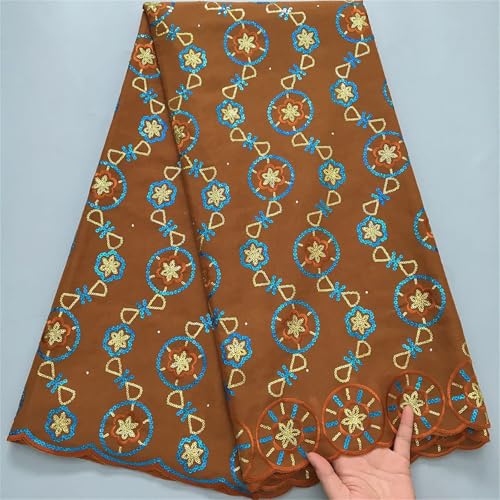 Afrikanischer nigerianischer Schweizer Voile-Spitzenstoff, Stickerei, Tüll, Baumwolle, Hochzeit, Party, Damastkleid, Pailletten, 4,5 m Afrikanischer nigerianischer Schweizer Voile-Spitzenstoff, Stickerei, Tüll, Baumwolle, Hochzeit, Party, Damastkleid, Pailletten, 4,5 m von Pegsmio