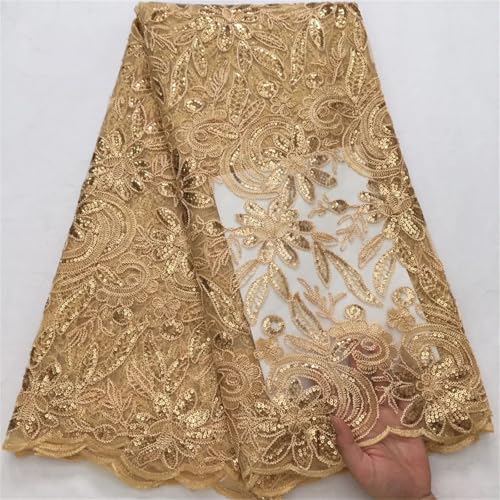 Afrikanisches Netz-Pailletten-Spitzengewebe, modisch, nigerianischer Tüll, französischer Netzstoff, Spitzenstoff für Frauen, Hochzeit, Partykleid von Pegsmio