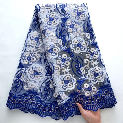 Afrikanisches Netz-Pailletten-Spitzenstoff, französischer Netzstoff, Spitzenstickerei für Frauen, Hochzeit, Partykleid von Pegsmio