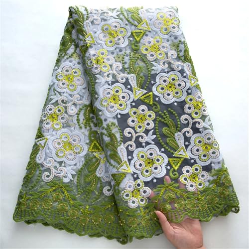 Afrikanisches Netz-Pailletten-Spitzenstoff, französischer Netzstoff, Spitzenstickerei für Frauen, Hochzeit, Partykleid von Pegsmio