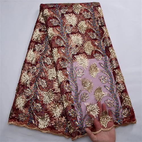Braut-Spitzenstoff, goldfarbene Pailletten, französischer Tüll, Hochzeitskleid & Abendkleid, luxuriöse Stickerei, 4,5 m Braut-Spitzenstoff, goldfarbene Pailletten, französischer Tüll, Hochzeitskleid & Abendkleid, luxuriöse Stickerei, 4,5 m von Pegsmio