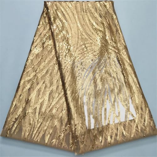 Französische Spitzenstoffe, Tüll-Pailletten, 4,5 m, afrikanische Luxus-Mesh-Spitze zum Nähen, Abendkleider von Pegsmio