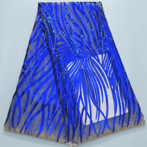 Französische Spitzenstoffe, Tüll-Pailletten, 4,5 m, afrikanische Luxus-Mesh-Spitze zum Nähen, Abendkleider von Pegsmio