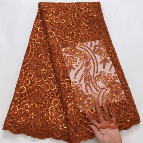 Französische afrikanische Netz-Pailletten, Spitzenstoffe, nigerianischer Tüll, Netzstoff, Spitzenstoffe für Frauen, Hochzeit, Partykleid von Pegsmio