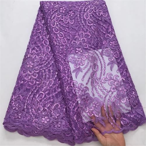 Französische afrikanische Netz-Pailletten, Spitzenstoffe, nigerianischer Tüll, Netzstoff, Spitzenstoffe für Frauen, Hochzeit, Partykleid von Pegsmio