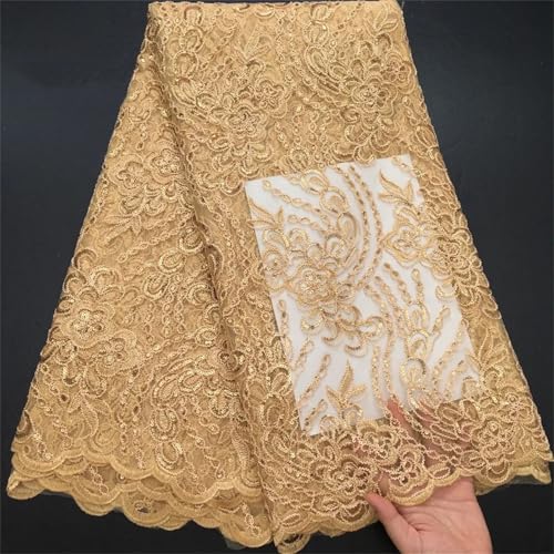 Französische afrikanische Netz-Pailletten, Spitzenstoffe, nigerianischer Tüll, Netzstoff, Spitzenstoffe für Frauen, Hochzeit, Partykleid von Pegsmio