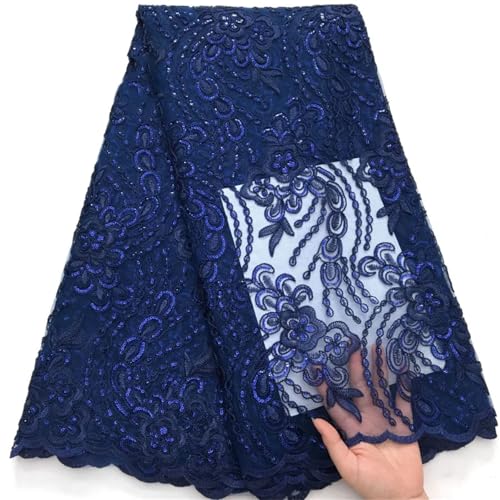 Französische afrikanische Netz-Pailletten, Spitzenstoffe, nigerianischer Tüll, Netzstoff, Spitzenstoffe für Frauen, Hochzeit, Partykleid von Pegsmio