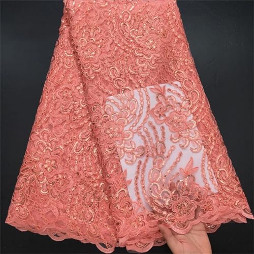 Französische afrikanische Netz-Pailletten, Spitzenstoffe, nigerianischer Tüll, Netzstoff, Spitzenstoffe für Frauen, Hochzeit, Partykleid von Pegsmio