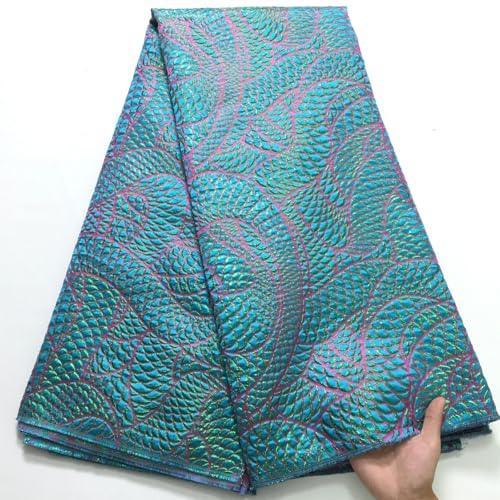 Französischer Brokat-Damast-Spitzenstoff, 4,5 m, strukturierte afrikanische Spitze, elegantes Partykleid für Damen von Pegsmio