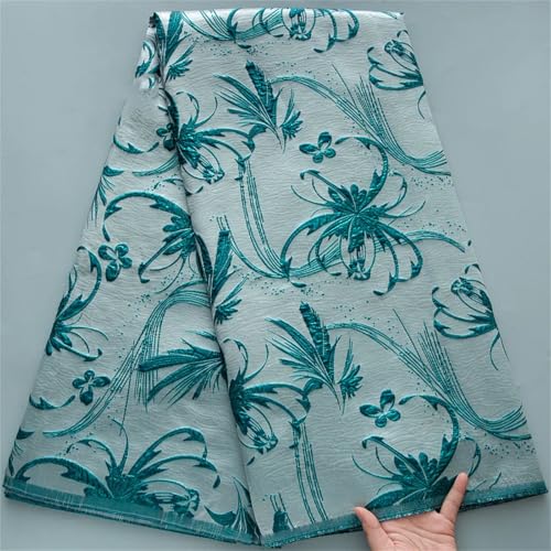 Französischer Brokatspitzenstoff, afrikanische strukturierte, vergoldete Spitzenstoffe für Damen, Partykleid von Pegsmio