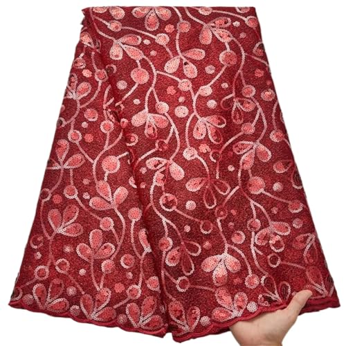 Französischer Netz-Fleece-Spitzenstoff, afrikanische Pailletten, Spitze, Nigeria-Pailletten, Fleece für Damen, Abendkleid, Partykleider von Pegsmio
