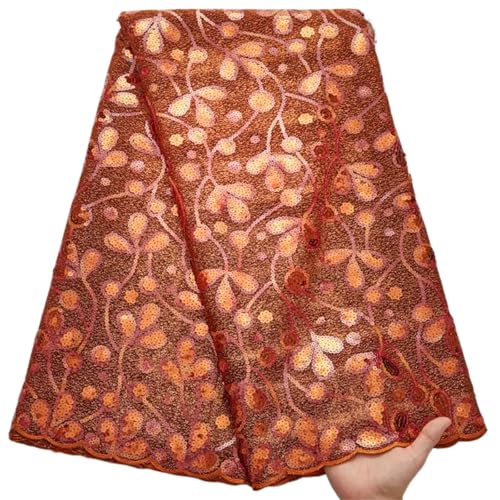 Französischer Netz-Fleece-Spitzenstoff, afrikanische Pailletten, Spitze, Nigeria-Pailletten, Fleece für Damen, Abendkleid, Partykleider von Pegsmio