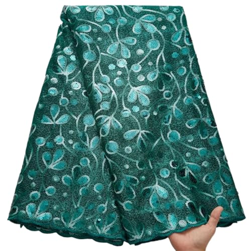Französischer Netz-Fleece-Spitzenstoff, afrikanische Pailletten, Spitze, Nigeria-Pailletten, Fleece für Damen, Abendkleid, Partykleider von Pegsmio