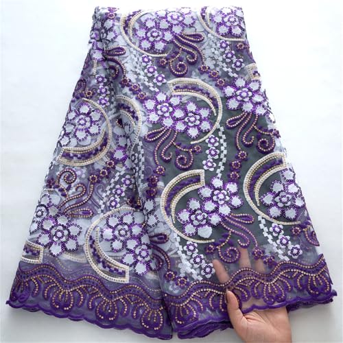 Französischer Netz-Tüll-Spitzenstoff, afrikanische Pailletten, Netz, Spitzenstoff für Frauen, Party, DIY-Kleid von Pegsmio
