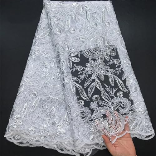 Netzstoff mit französischen Pailletten, afrikanischer nigerianischer Tüll, Netzstoff, Spitzenstoffe für Frauen, Hochzeit, Partykleid Netzstoff mit französischen Pailletten, afrikanischer nigerianischer Tüll, Netzstoff, Spitzenstoffe für Frauen, Hochzeit, Partykleid von Pegsmio