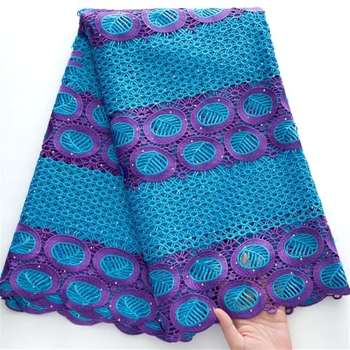 Nigerianische Spitzenstoffe, afrikanische Steine, wasserlösliche Spitze für Damen, Partykleider von Pegsmio