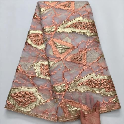 Nigerianischer Brokat-Spitzenstoff, Damast, Organza-Netz, französisch, strukturiert, vergoldete Spitze, für Frauen, Hochzeit, Party Nigerianischer Brokat-Spitzenstoff, Damast, Organza-Netz, französisch, strukturiert, vergoldete Spitze, für Frauen, Hochzeit, Party von Pegsmio