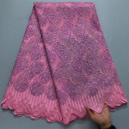 Schweizer Voile-Spitze in der Schweiz afrikanische Baumwolle Spitzenstoff mit Stein für Hochzeitspartykleider von Pegsmio