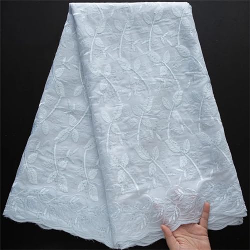 Schweizer Voile-Spitzenstoff, 4,5 m, afrikanische Baumwolle, nigerianische Baumwolle, Spitze zum Nähen von Damen-Partykleidern von Pegsmio