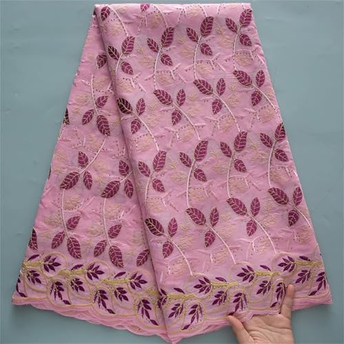 Schweizer Voile-Spitzenstoff, 4,5 m, afrikanische Baumwolle, nigerianische Baumwolle, Spitze zum Nähen von Damen-Partykleidern von Pegsmio