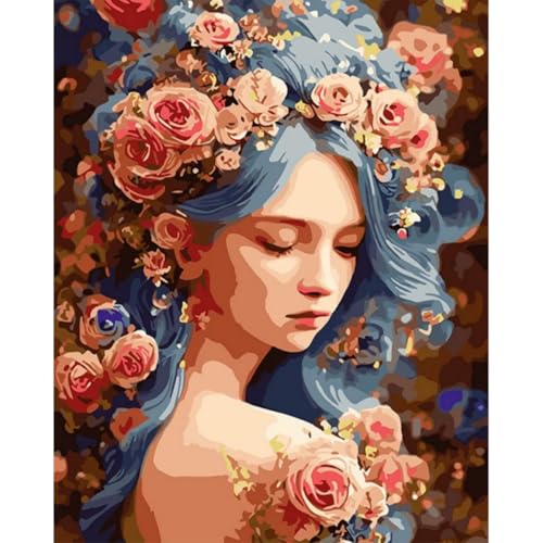 Peinture par Numero Malen Nach Zahlen Erwachsene Mädchen,DIY Ölmalerei Bastelset für Anfänger und Erwachsene,Inklusive Leinwand,Acrylfarben Set und 3 Pinsel 40x50cm von Peinture par Numero