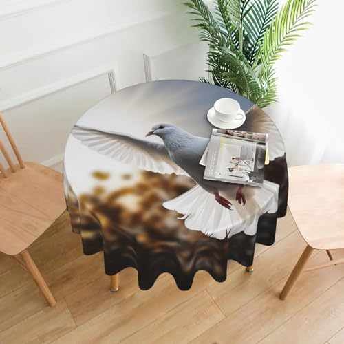 Weiße Taube, die in der Sonne fliegt, Bedruckte Tischdecke, auslaufsichere wasserfeste Tischdecke, dekorative Stoff-Tischdecke für Zuhause, Küche, Innen- und Außenbereich, Esstisch 60 Zoll Weiße Taube, die in der Sonne fliegt, Bedruckte Tischdecke, auslaufsichere wasserfeste Tischdecke, dekorative Stoff-Tischdecke für Zuhause, Küche, Innen- und Außenbereich, Esstisch 60 Zoll von Peiyeety