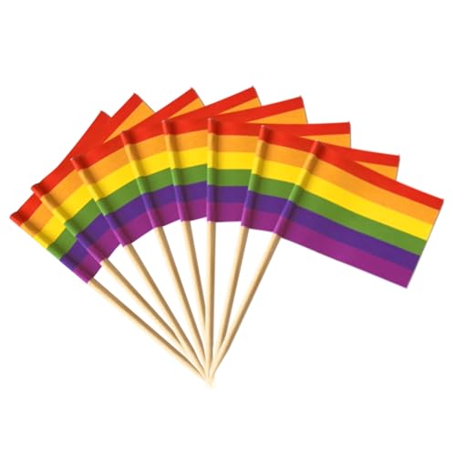 100 Stück Pride Day Zahnstocher, Flaggen, Pride Flagge, Cupcake-Topper, LGBTQ Regenbogen-Kuchenaufsatz, kleine Stick-Flaggen, Cocktailspieße mit Stolz-Flagge für Lebensmittel, Sandwich, Pride, Zubehör 100 Stück Pride Day Zahnstocher, Flaggen, Pride Flagge, Cupcake-Topper, LGBTQ Regenbogen-Kuchenaufsatz, kleine Stick-Flaggen, Cocktailspieße mit Stolz-Flagge für Lebensmittel, Sandwich, Pride, Zubehör von Pejlnd