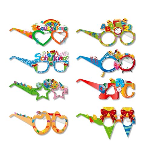 8Stücke Einschulung Deko 2025 Partybrillen Set,Schulkind 2025 Mädchen Junge Brille,Schulanfang Deko Papier Brille mit Buchstaben 123 Party Foto Requisiten for Kinder Party Zubehör,Schulkind Geschenk 8Stücke Einschulung Deko 2025 Partybrillen Set,Schulkind 2025 Mädchen Junge Brille,Schulanfang Deko Papier Brille mit Buchstaben 123 Party Foto Requisiten for Kinder Party Zubehör,Schulkind Geschenk von Pejlnd