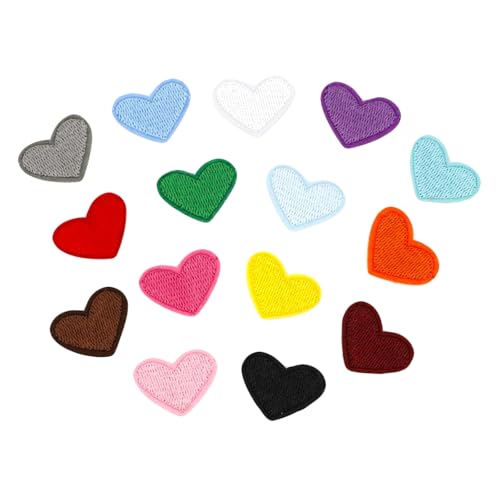 Flicken zum Aufbügeln Kinder Erwachsene,30 Stück Herz Patches zum Aufbügeln DIY Aufbügler Aufnäher zum Aufbügeln Bügelpatch für T-Shirts Jeans Röcke Hüte Kleidung Rucksäcke DIY Dekoration von Pejlnd