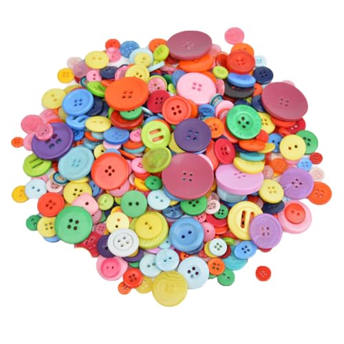 Knöpfe Bunt Gemischt - 150g Knöpfe zum Basteln,2/4 Löcher Bunte Knöpfe,Rund Basteln Knöpfe Buttons für Kinder Erwachsene Handwerk DIY Basteln Nähen von Kleidung von Pejlnd