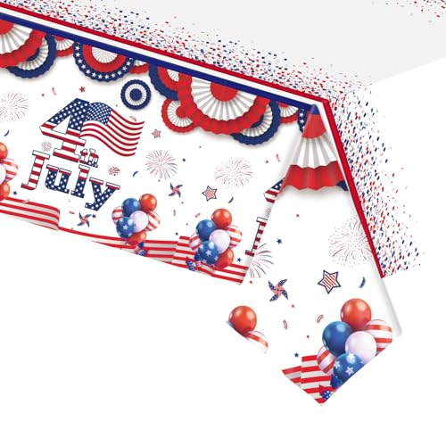 Party-Tischdecke mit USA-Flagge, rechteckig, amerikanische Flagge, Einweg-Tischdecke aus Kunststoff, für Unabhängigkeitstag, Partyzubehör, 137 x 274 cm, Rot / Blau / Weiß Party-Tischdecke mit USA-Flagge, rechteckig, amerikanische Flagge, Einweg-Tischdecke aus Kunststoff, für Unabhängigkeitstag, Partyzubehör, 137 x 274 cm, Rot / Blau / Weiß von Pejlnd