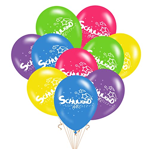 Schulanfang Deko Luftballons für Schulkind Mädchen Junge - 20Stk Einschulung Deko Luftballons mit Schulkind Stern Motiven Schuleinführung Deko Latex Ballons für Schulstart Deko von Pejlnd