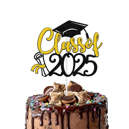 Tortenaufsätze zum Schulabschluss, 12 Stück, Schwarz und Gold, Klasse 2025, Congrats Grad, Diplom, Kuchenpicker für 2025, High School, College, Senioren, Abschlussfeiern, Partyzubehör Tortenaufsätze zum Schulabschluss, 12 Stück, Schwarz und Gold, Klasse 2025, Congrats Grad, Diplom, Kuchenpicker für 2025, High School, College, Senioren, Abschlussfeiern, Partyzubehör von Pejlnd