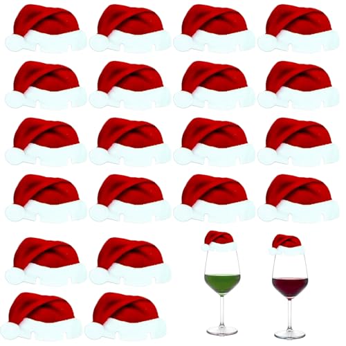 Weihnachtsmann mütze Tischkarten - 20 Stück Weihnachten Deko Glasmarkierer Weihnachten Tischdeko, Weihnachtstisch Deko Weinglasmarkierer für Weinglas, Tassen, Trinkglas, Glas Markierung Trinkgläser Weihnachtsmann mütze Tischkarten - 20 Stück Weihnachten Deko Glasmarkierer Weihnachten Tischdeko, Weihnachtstisch Deko Weinglasmarkierer für Weinglas, Tassen, Trinkglas, Glas Markierung Trinkgläser von Pejlnd