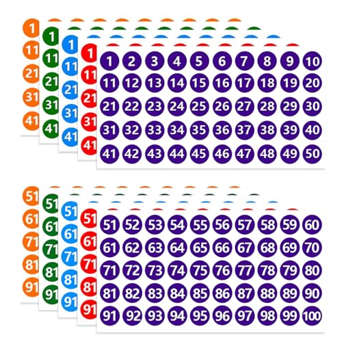 Zahlen Aufkleber 1-100 - 10Blatt Zahlen zum Aufkleben,Selbstklebend Nummer Aufkleber,1 bis 100 Fortlaufende Klebezahlen Wetterfest,25mm Nummer Sticker für Büro Schließfach Heim Ordnen Adventskalender von Pejlnd
