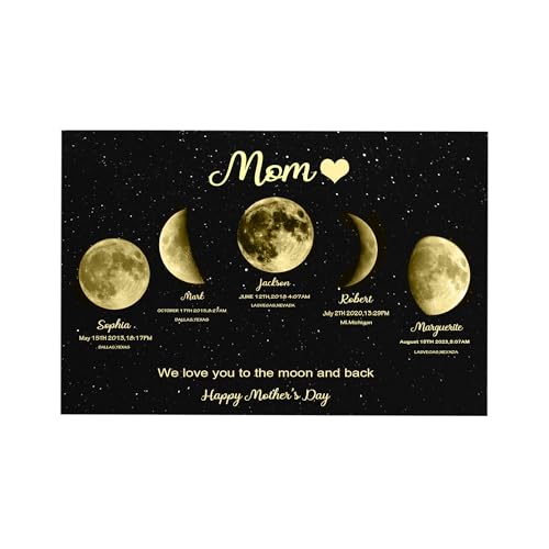Personalisierte Muttertag Mondphase Geschenk für Mama, Familie Mondphase Poster, Mondphase Bilderrahmen Holz Plaque, Real Moon Phase Print Wall Art, Das ist, was der Mond sah aus wie Wall Decor Personalisierte Muttertag Mondphase Geschenk für Mama, Familie Mondphase Poster, Mondphase Bilderrahmen Holz Plaque, Real Moon Phase Print Wall Art, Das ist, was der Mond sah aus wie Wall Decor von Pekdi