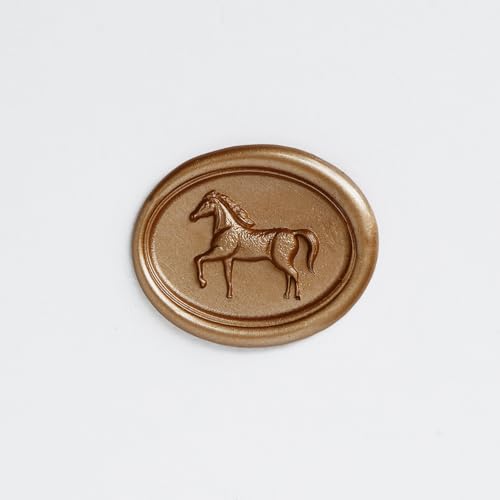 Pelargon Design Wachssiegelstempel, 3D-Pferd, ovaler Vintage-Rahmen, für Hochzeitseinladungen, Geschenkverpackungen, Bastelarbeiten und Kunstprojekte von Pelargon Design