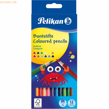 10 x Pelikan Buntstift dreieckig VE=12 Farben von Pelikan
