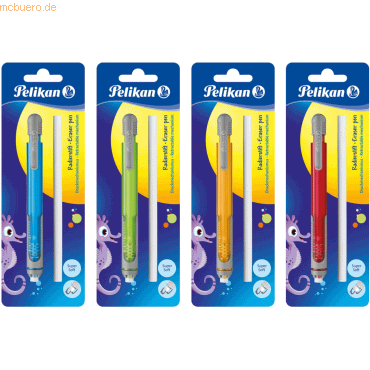 10 x Pelikan Radierstift + Refill Kunststoff 65x190x15mm Blister sorti von Pelikan