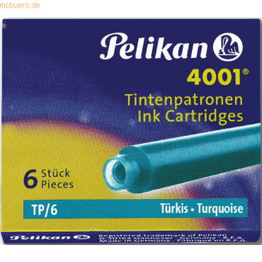 Pelikan Tintenpatrone 4001 türkis VE=6 Stück Pelikan Tintenpatrone 4001 türkis VE=6 Stück von Pelikan