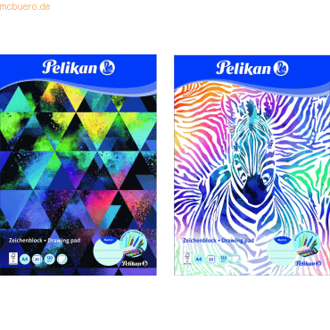 Pelikan Zeichenblock C4 22,9x32,4cm120g/qm 20 Blatt 2 Motive sortiert von Pelikan