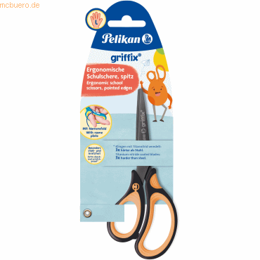 Pelikan Schulschere griffix spitz Linkshänder NeonBlack Pelikan Schulschere griffix spitz Linkshänder NeonBlack von Pelikan