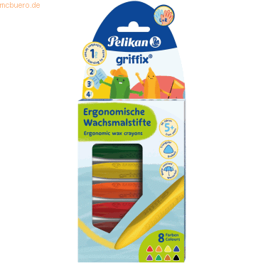 Pelikan Wachsmalstift Dreikant Wachskreide VE=8 Farben Pelikan Wachsmalstift Dreikant Wachskreide VE=8 Farben von Pelikan