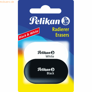 8 x Pelikan Radierer Black and White sortiert Blister Inhalt 2 Stück von Pelikan