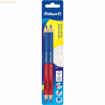 8 x Pelikan Silbentrennstift dick rot/blau VE=2 Stück Blister von Pelikan