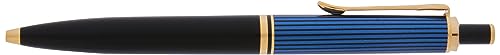 Pelikan Kugelschreiber, schwarz/blau, K400BL縞, Souverän 400, Einziehbar, Fein, 0.7mm, Wasserbasierte Tinte, Mehrfarbig, Beidhändig, Schreiben, 1 Stück von Pelikan