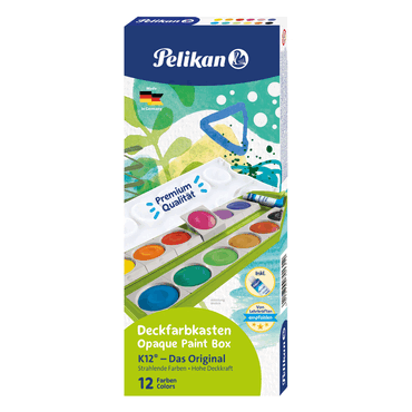 PELIKAN Deckfarbkasten 735K/12 - 12 Farben + 1 Deckweiß grün von Pelikan