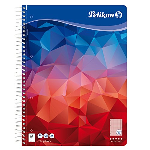 Pelikan 100106 Spiralblock A4, 120 Blatt, Lineatur 28 (kariert), Schulschreibpapier, 90g/m², FSC Mix, weiß von Pelikan